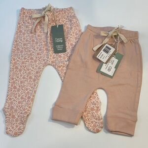 NWT Nature Baby Organic Cotton Baby Footed & Pant Set
